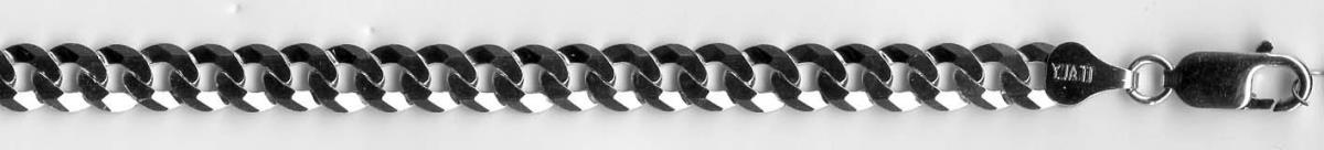 Sterling Silver Rhodium 6.5mm Curb 8" Basic Chain
