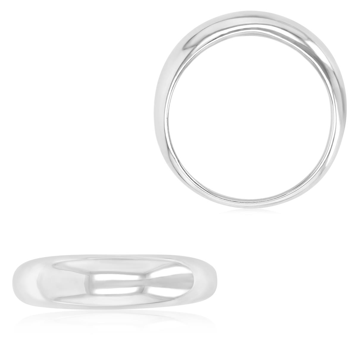 Sterling Silver Rhodium 6MM High Polished  Band  Ring