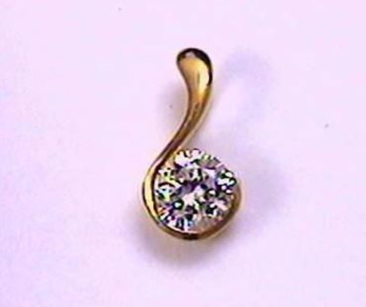 10K Yellow Gold 4.00mm Round Cut Solitaire Pendant