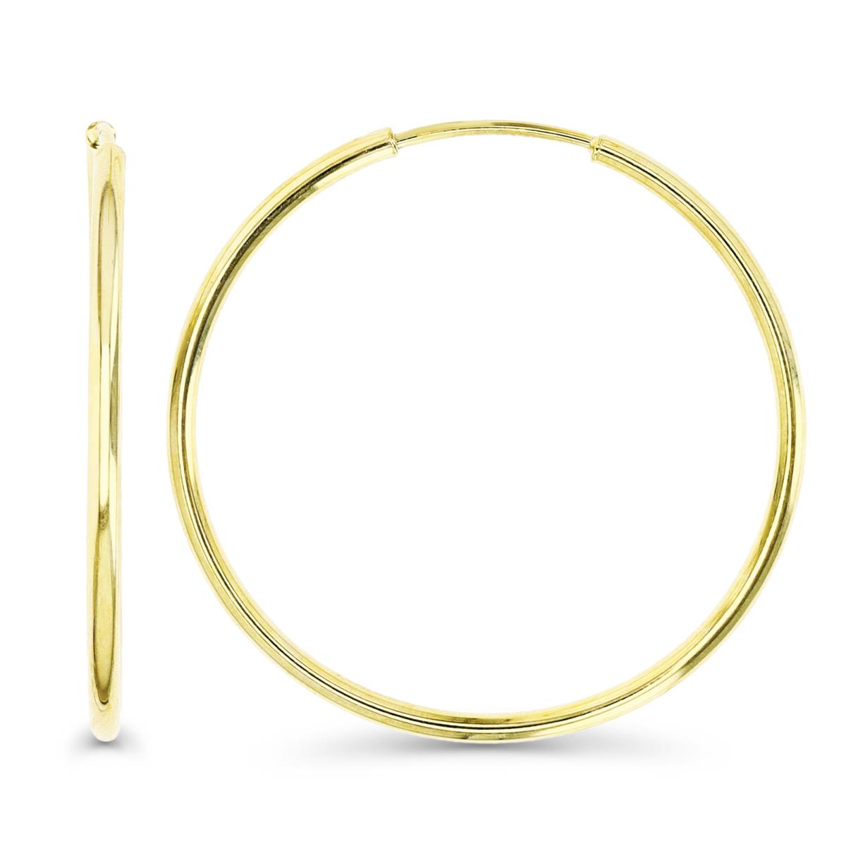 14K Gold Yellow 35MM Polished Hoop Earring