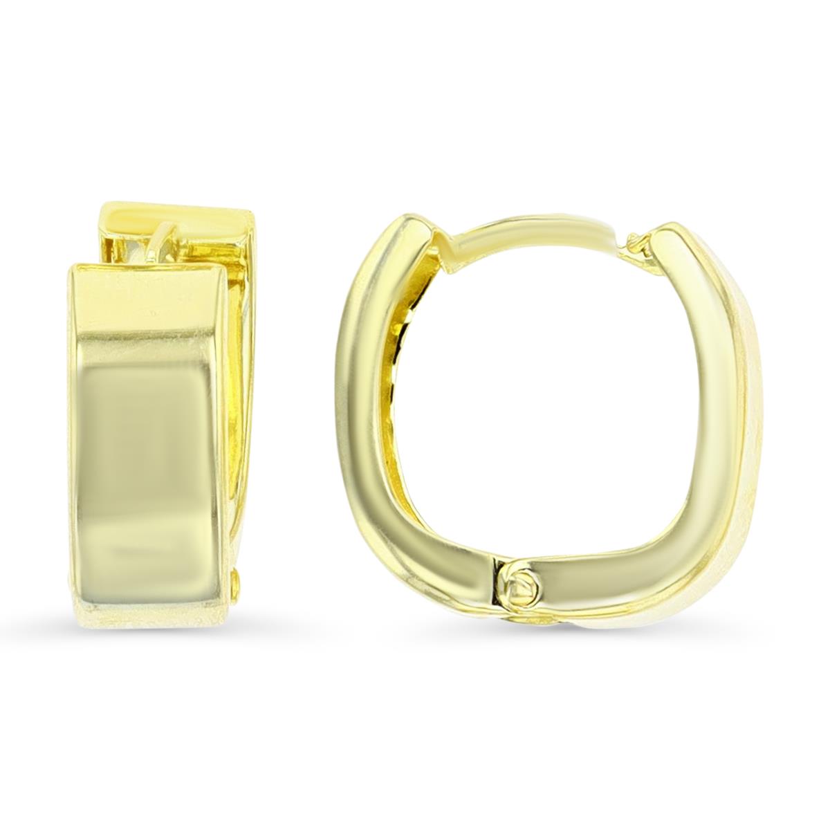 14K Gold Yellow 14X6MM Square Huggie Earring