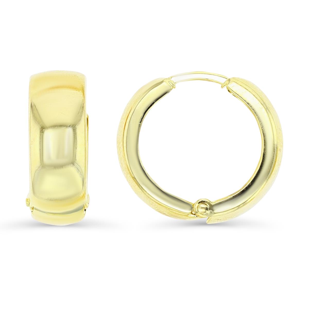 14K Gold Yellow 15X6MM Polished Huggie Earring