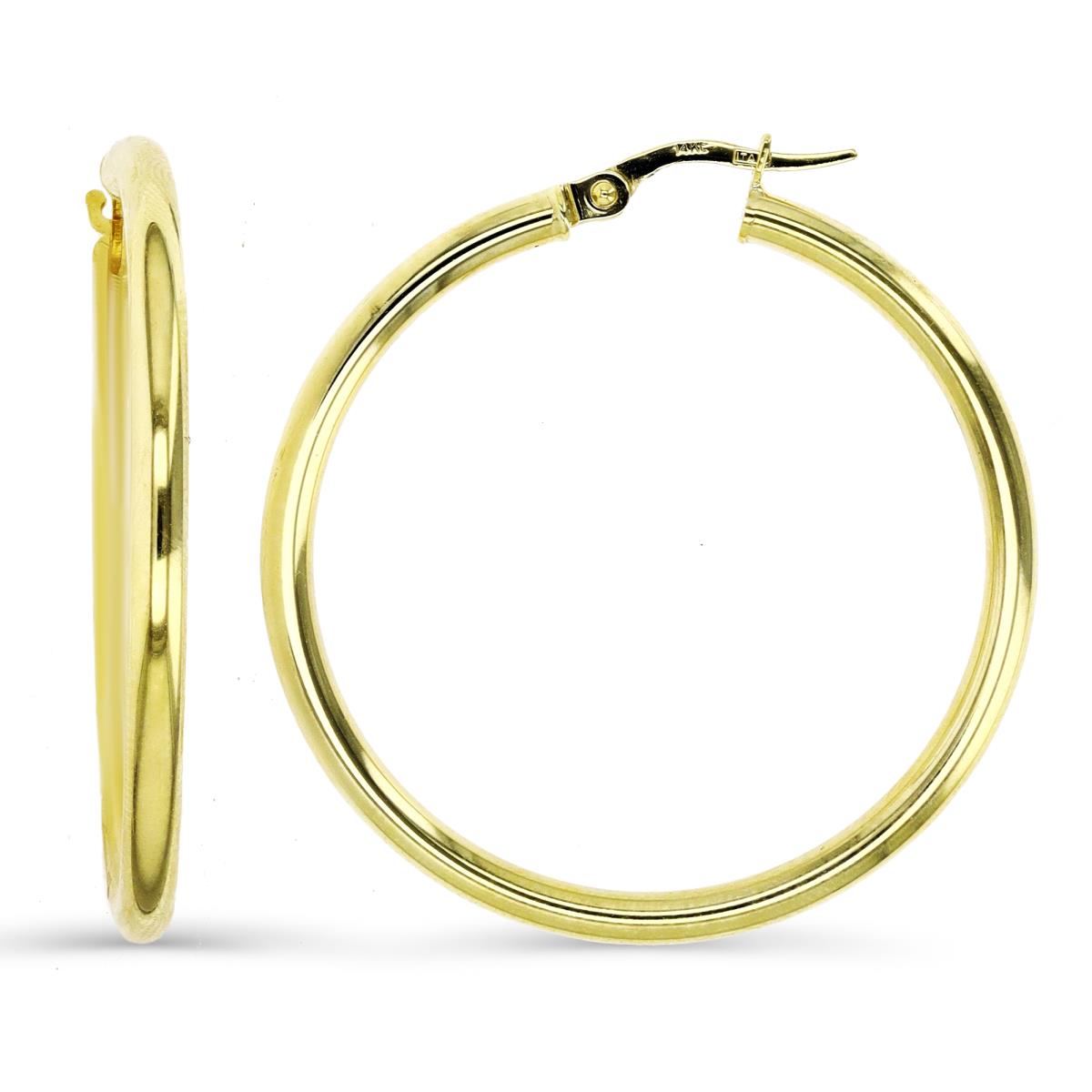 14K Gold Yellow 35X2.5MM Polished Hoop Earring