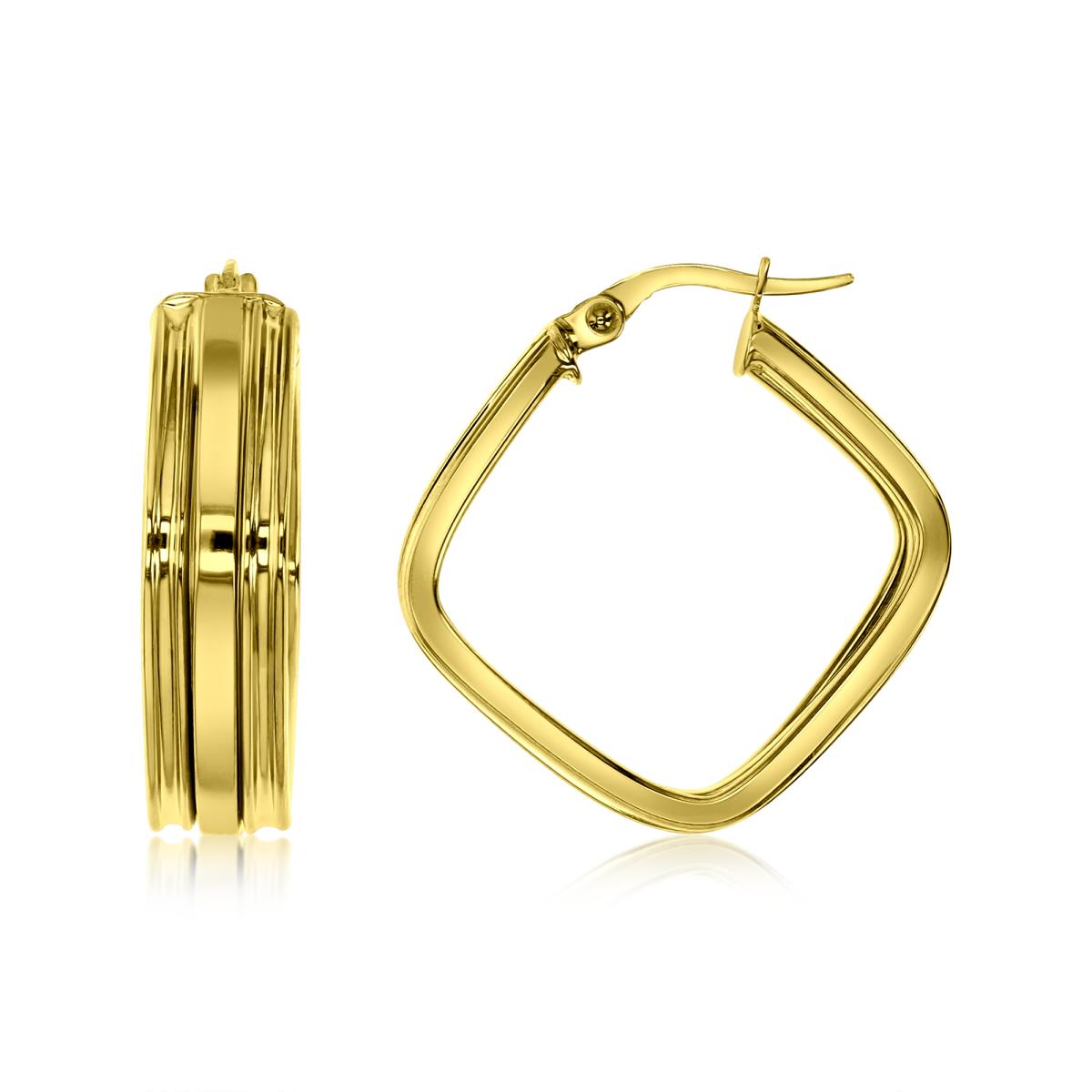 14K Gold Yellow 22X6MM Polished Square Hoop Earring