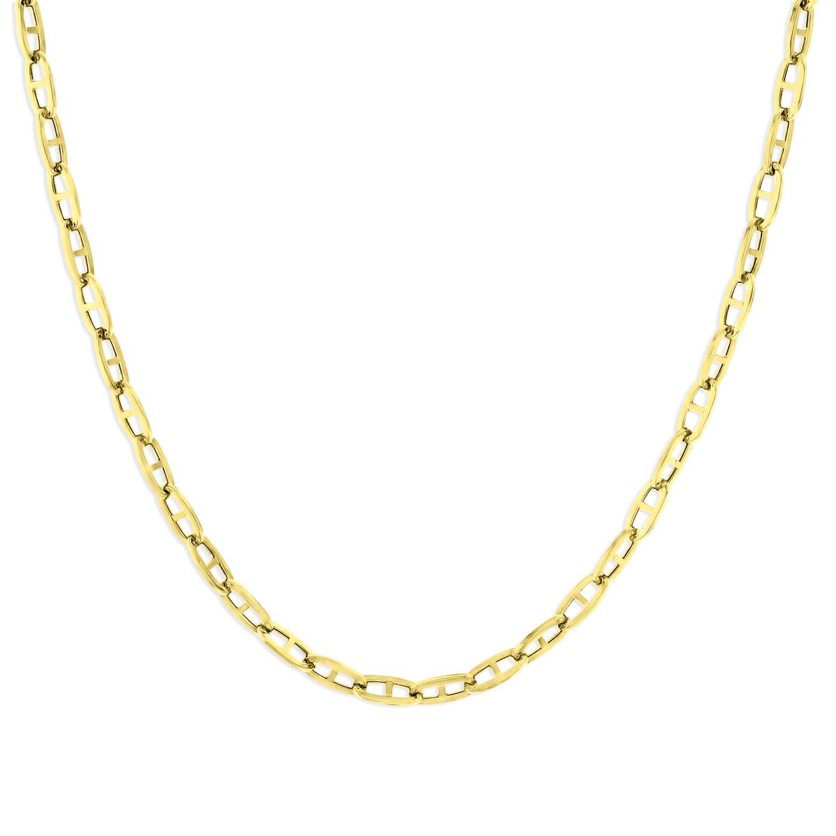 14K Gold Yellow 3.5MM Mariner Paperclip 18" Chain