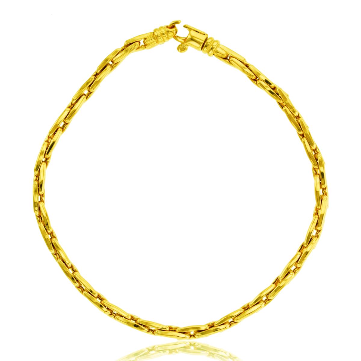 14K Yellow Gold 3.30mm Fancy Elongated Square Cable 7.75" Chain Bracelet