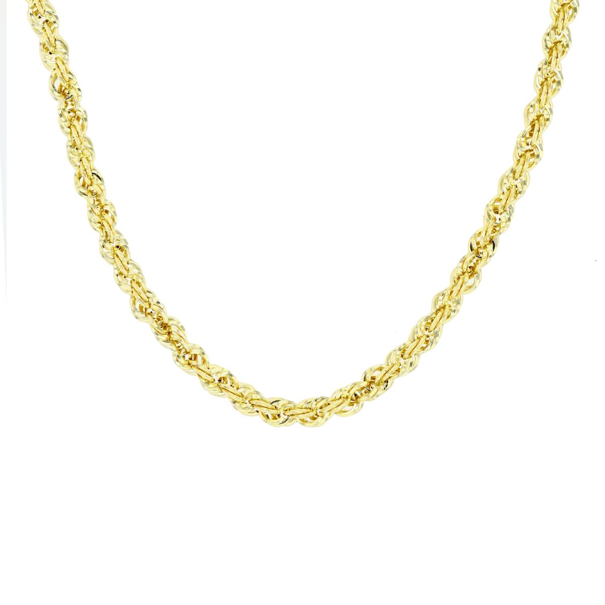 14K Gold Yellow 3.8MM Radiant Rope 24" Chain