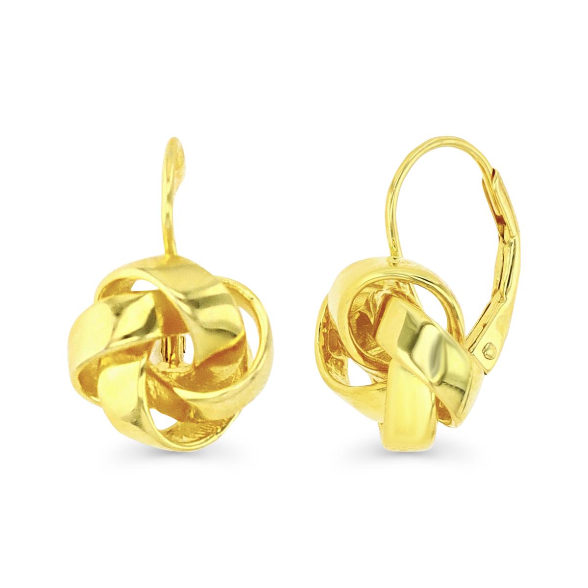 Sterling Silver Yellow 1M Polished Love Knot Lever Back Earring