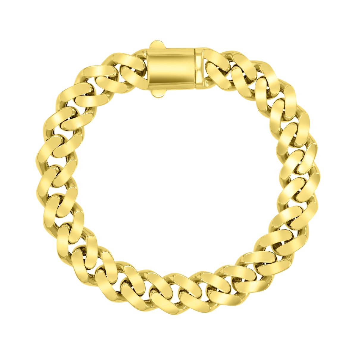 10K Gold Yellow 11MM Box Lock 8.50'' Cuban Bracelet (NO CZ)