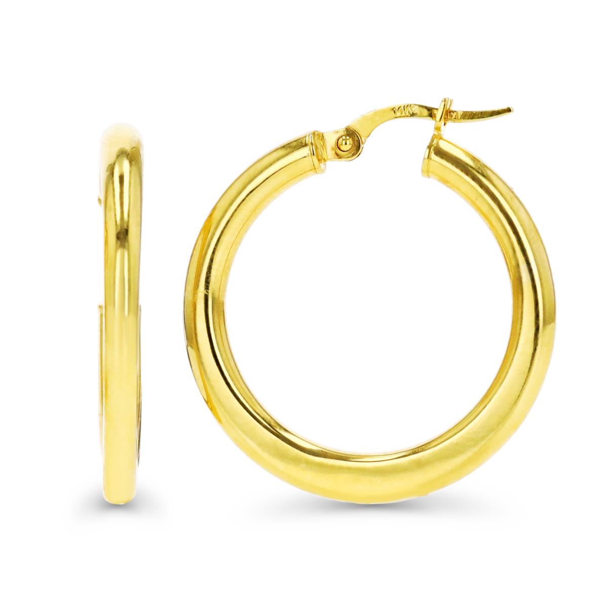 14K Gold Yellow 27X3MM Flat Hoop Earring