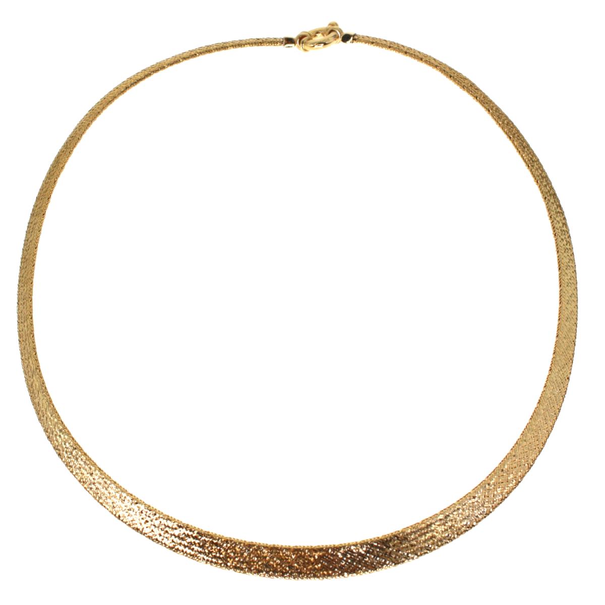 14K Yellow Gold Diamond Cut Graduated Basketweave 18" Expandable Necklace