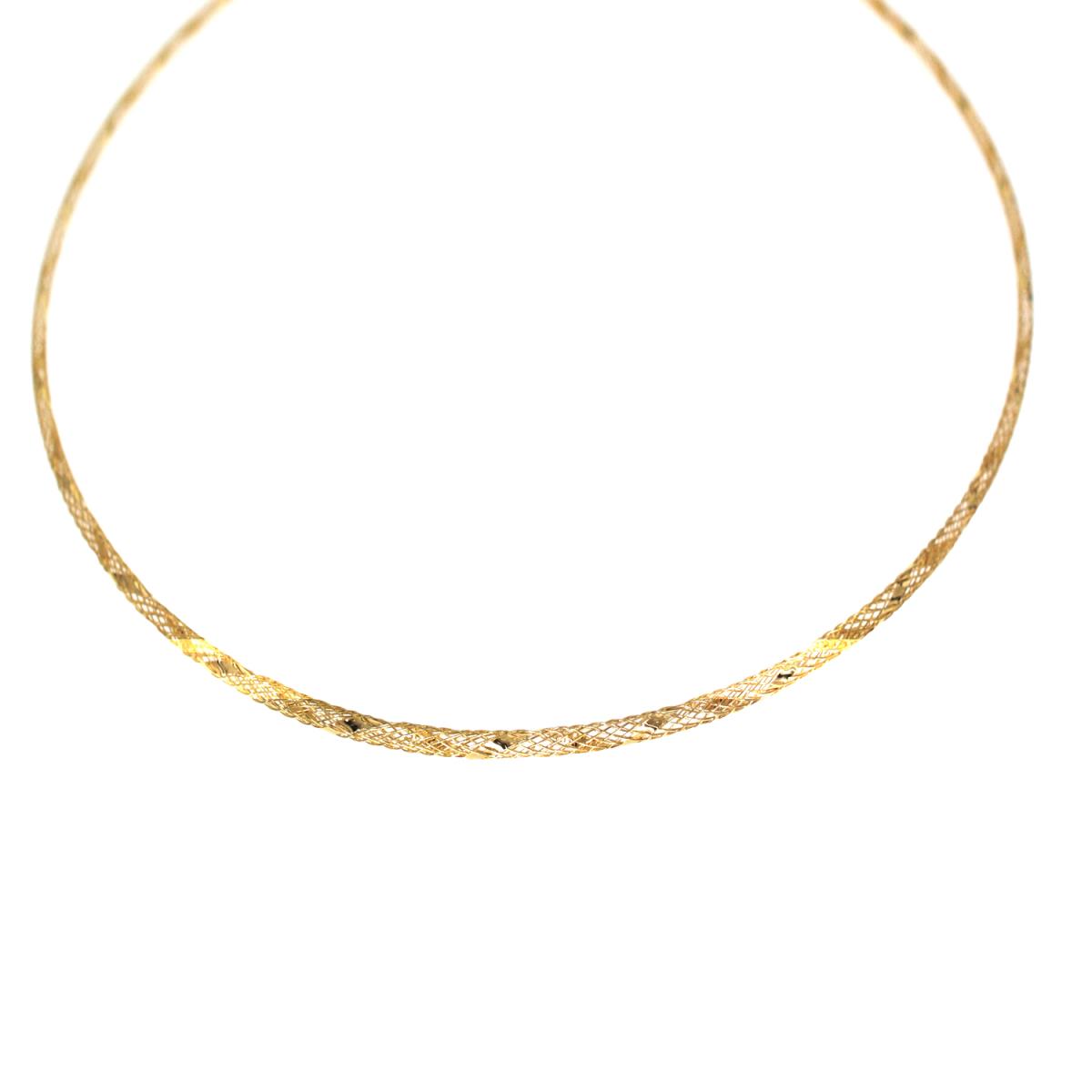 14K Yellow Gold Diamond Cut 18" Reflex Omega Necklace