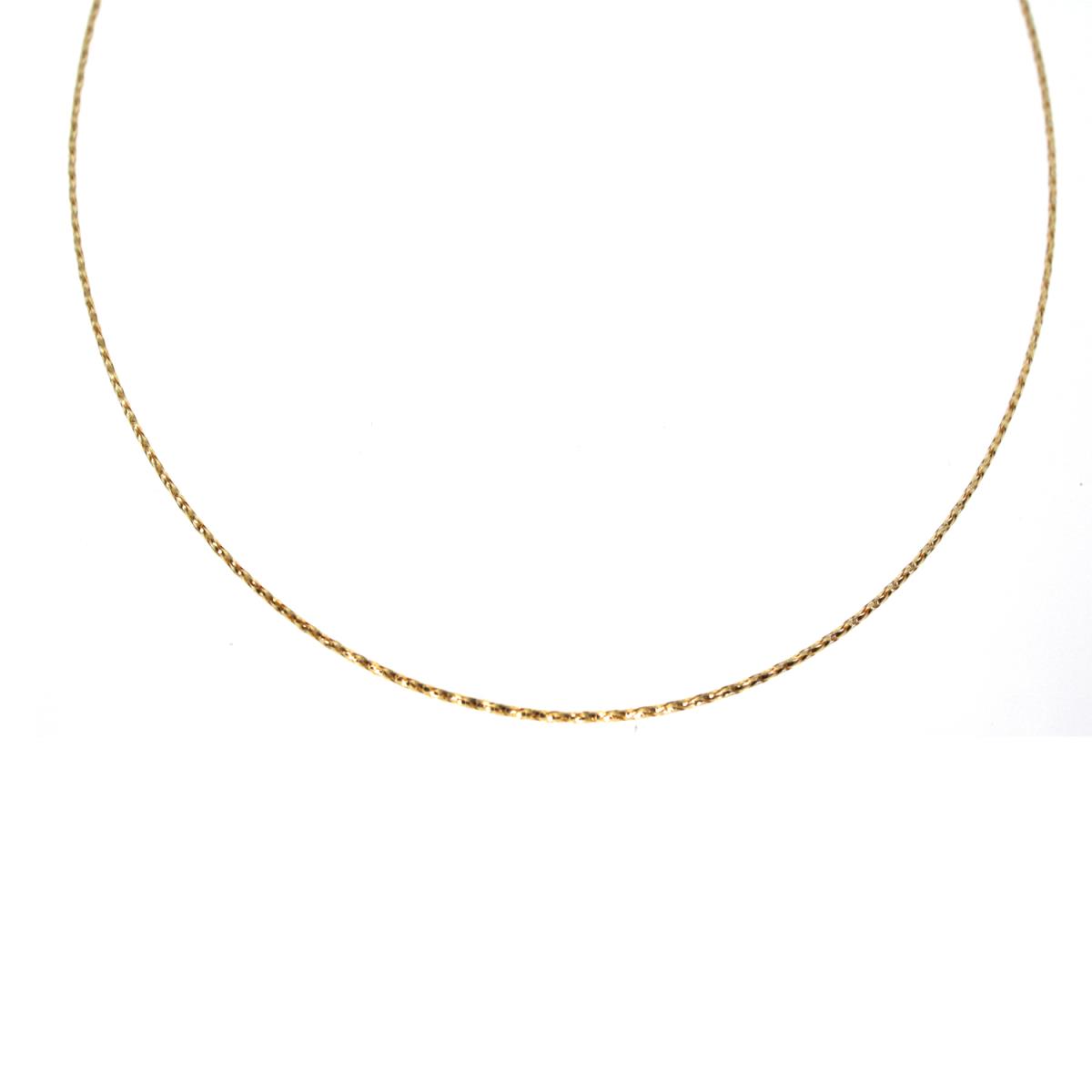 14K Yellow Gold Diamond Cut 1.00mm 18" Omegair Necklace