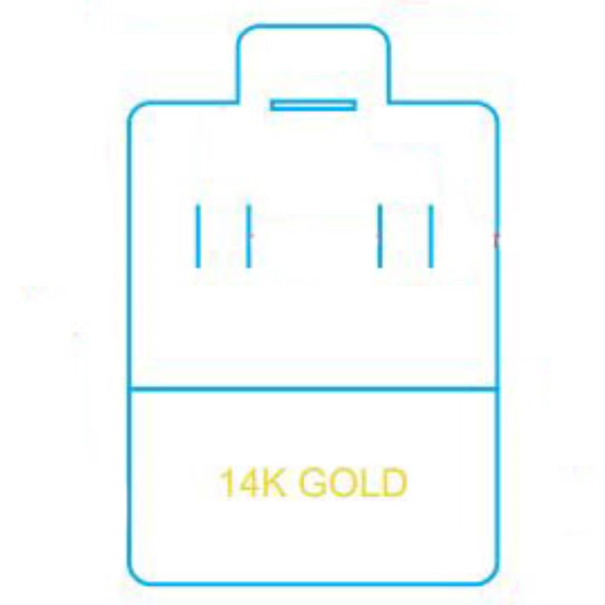 14K Gold 44x29mm Hoop Slits Puff Pad