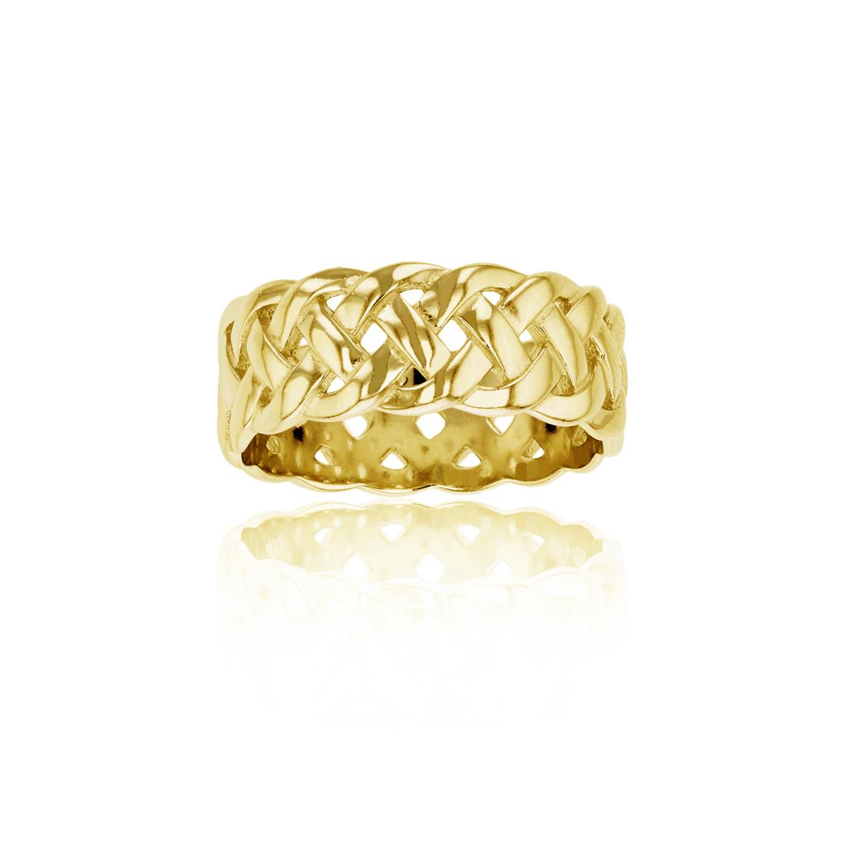 Sterling Silver Yellow 8mm Celtic Eternity Ring