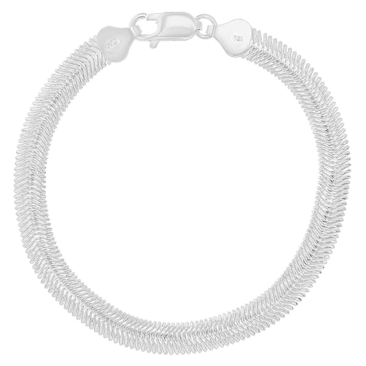 Sterling Silver Anti-Tarnish 6MM Herringbone 7.25'' Chain Bracelet