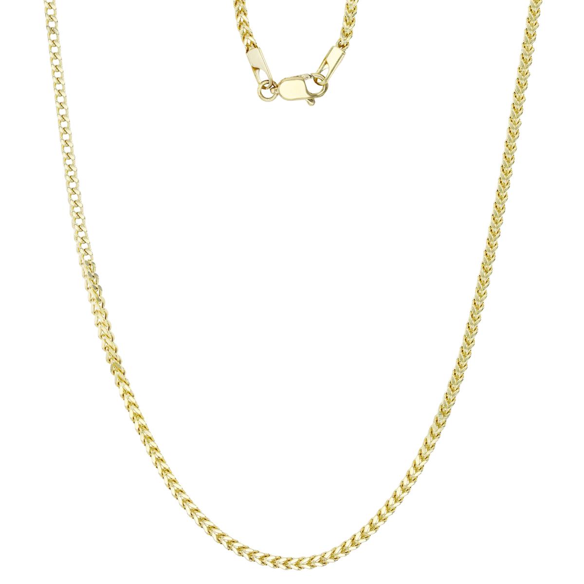 14K Gold Yellow 2MM 24'' Franco Square Chain
