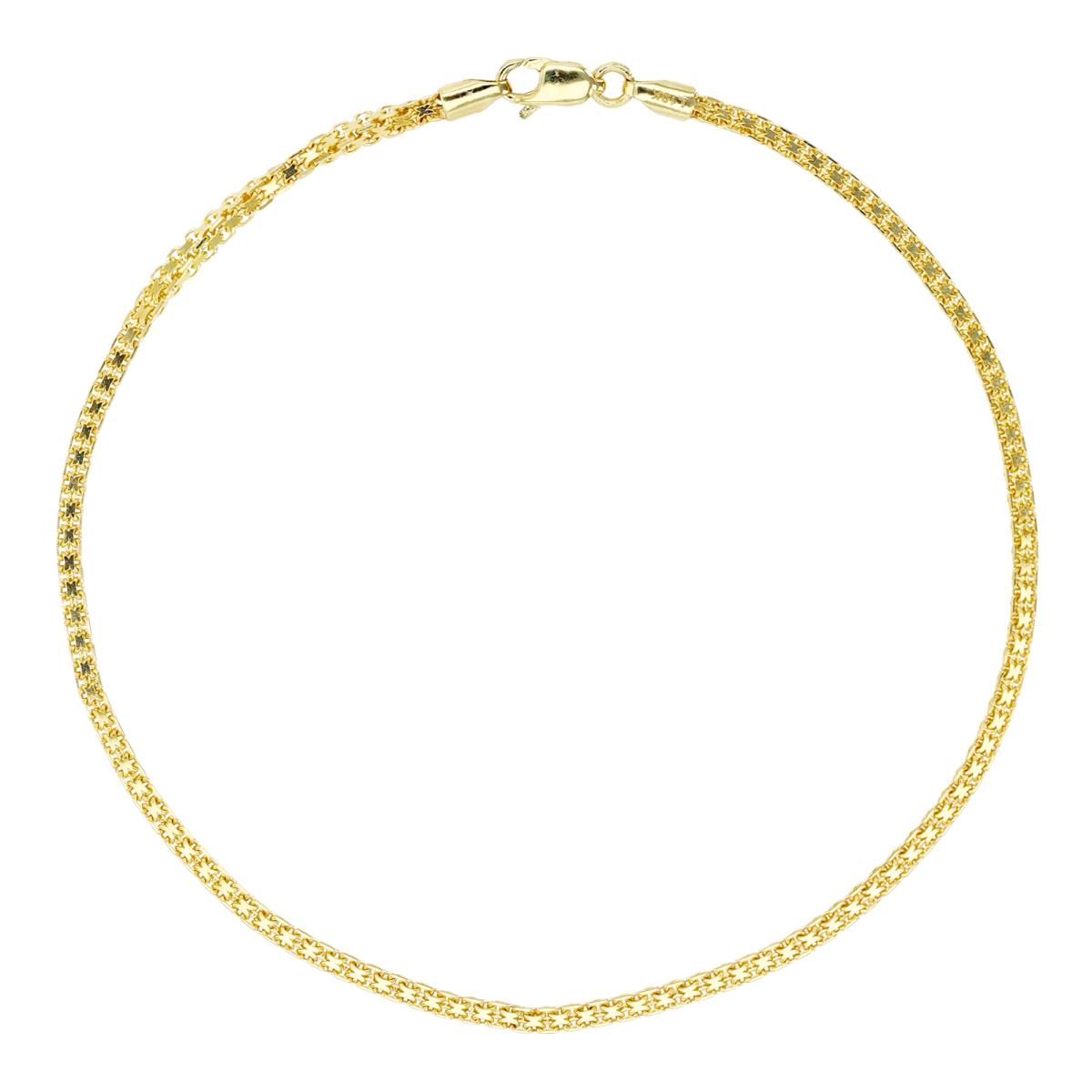 14K Gold Yellow 1.50MM 7'' Square Bismark Bracelet
