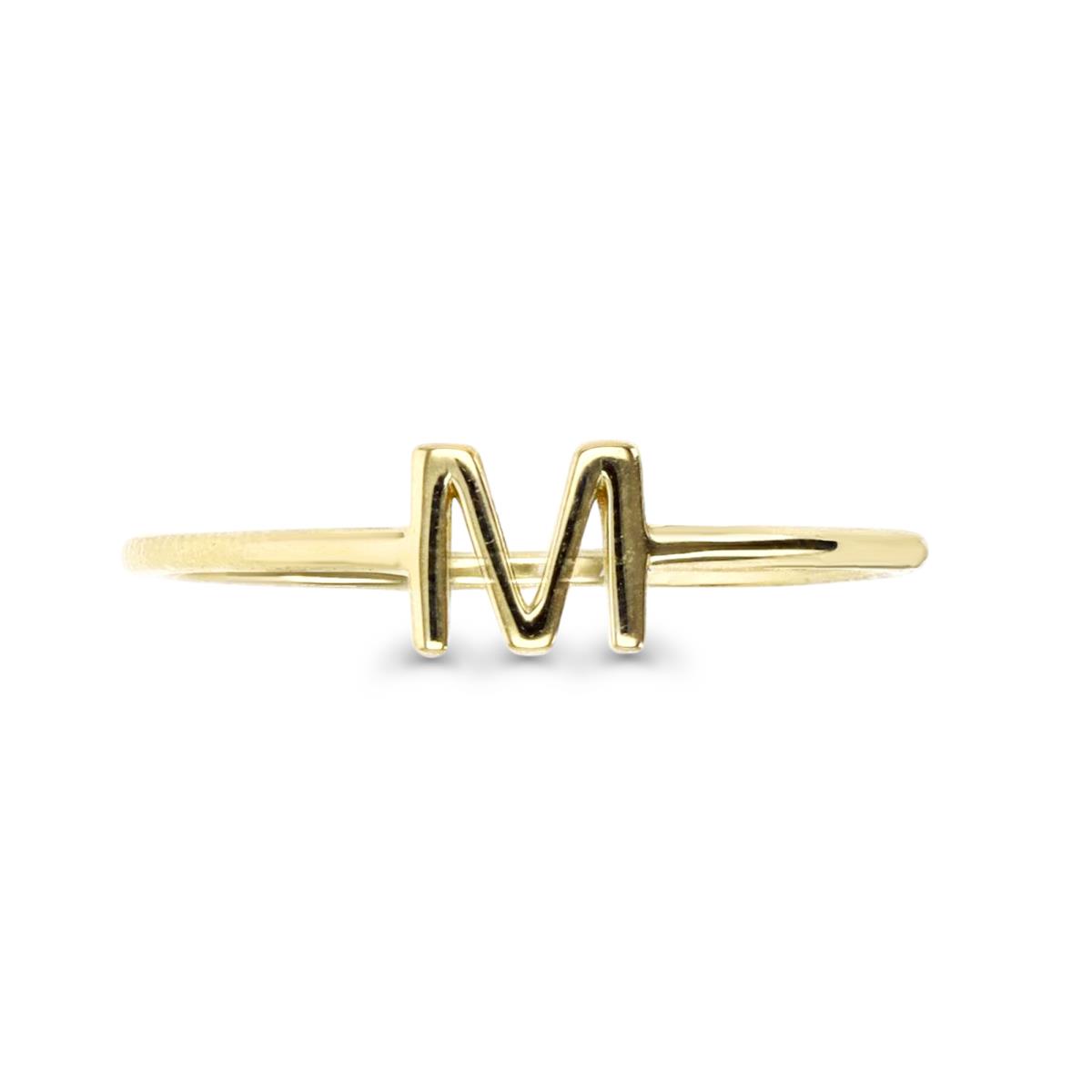14K Gold Yellow 5MM Polished 'M' Ring