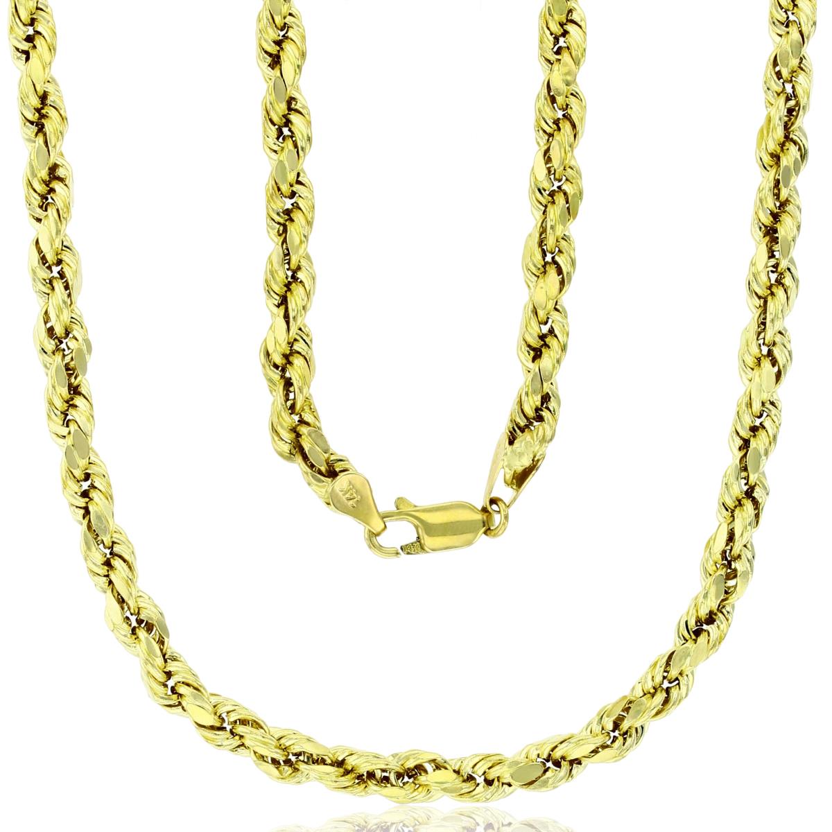 10k Yellow Gold 4.8mm Hollow DC Rope 035 8" Chain Bracelet
