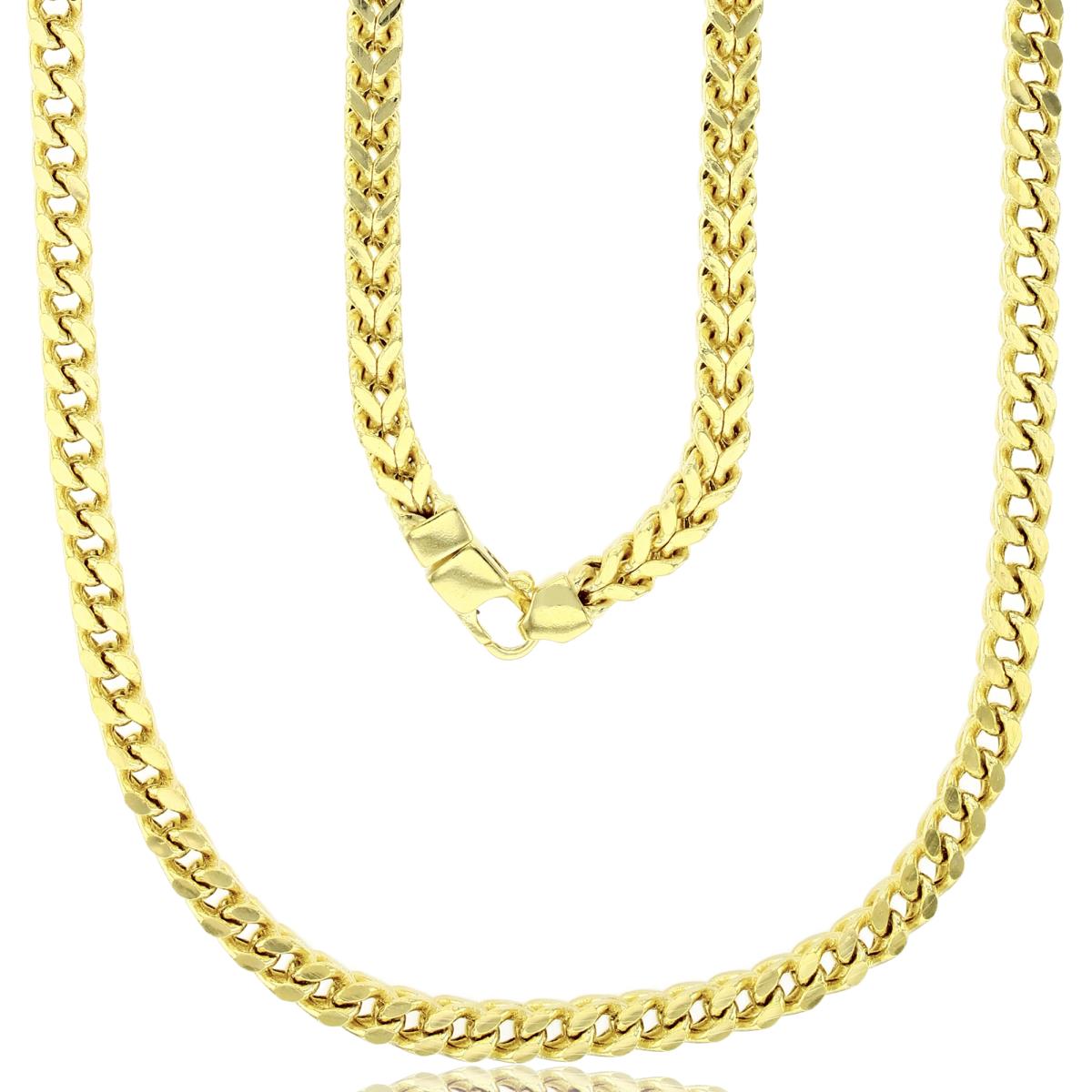 14K Yellow Gold 5.00mm 8.5" 150 Hollow Franco Chain