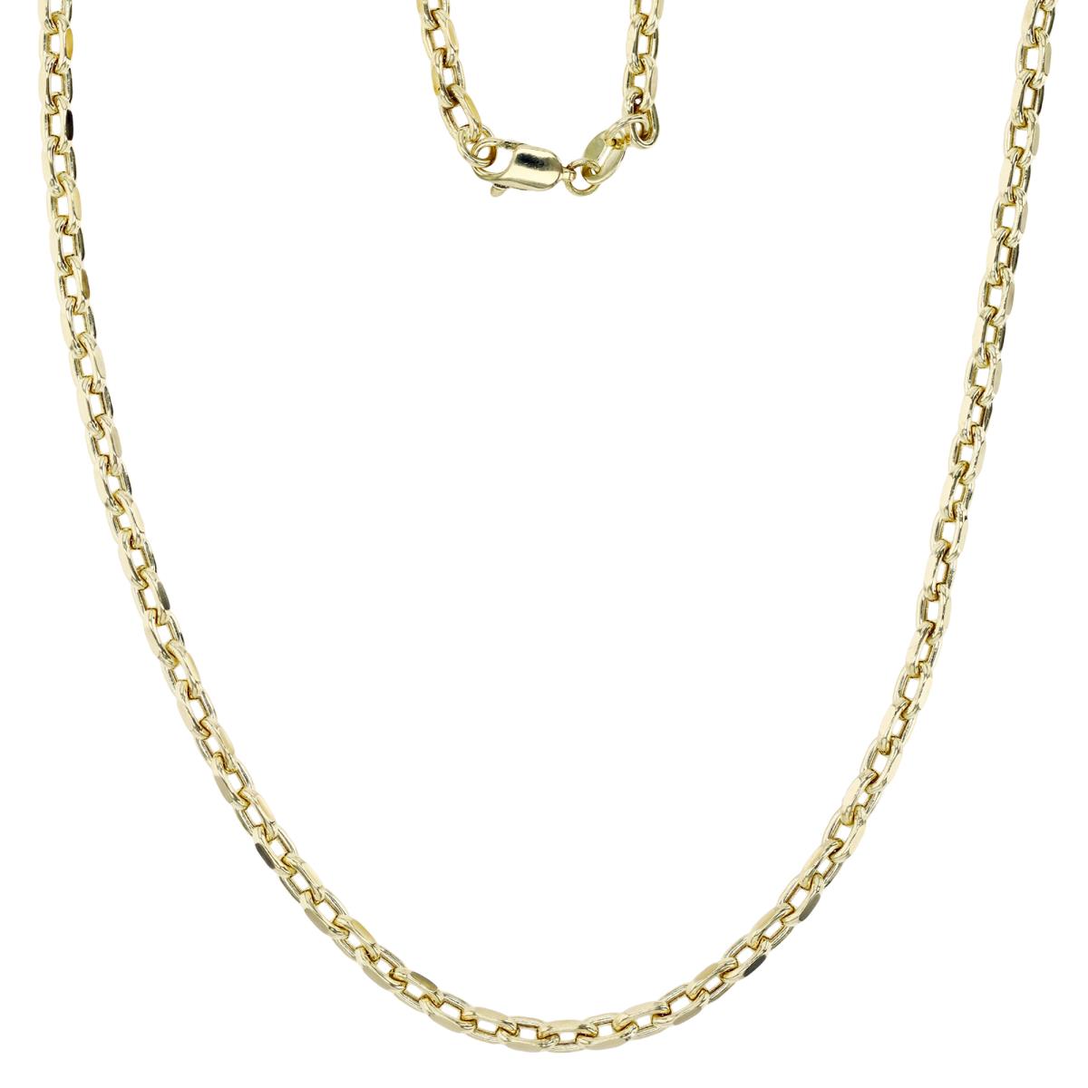 14K Gold Yellow 3MM DC 24'' Cable Chain