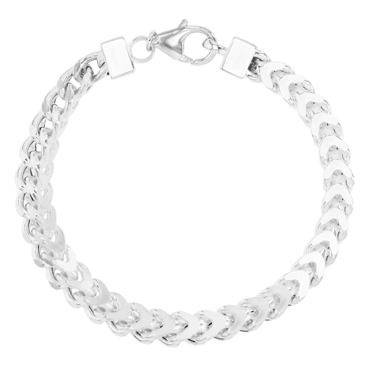 Sterling Silver Anti-Tarnish 6.5MM Polished 8'' Franco Chain