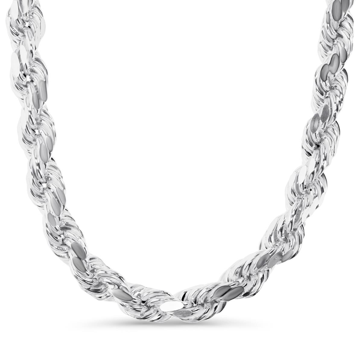 Sterling Silver Anti Tarnish Polished Hollow Rope 20" Chain Necklace