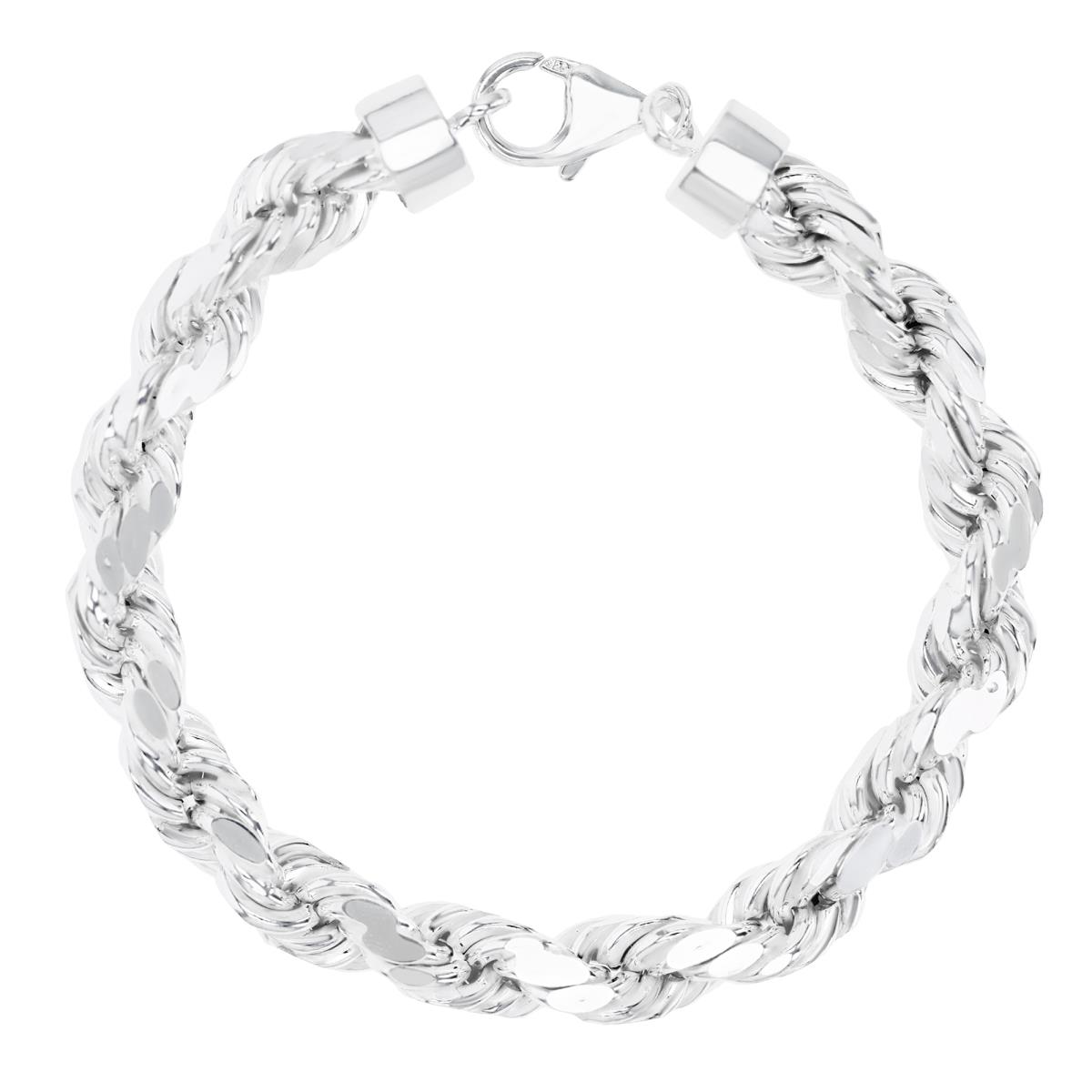 Sterling Silver Anti Tarnish Polished Hollow Rope 8" Chain Necklace
