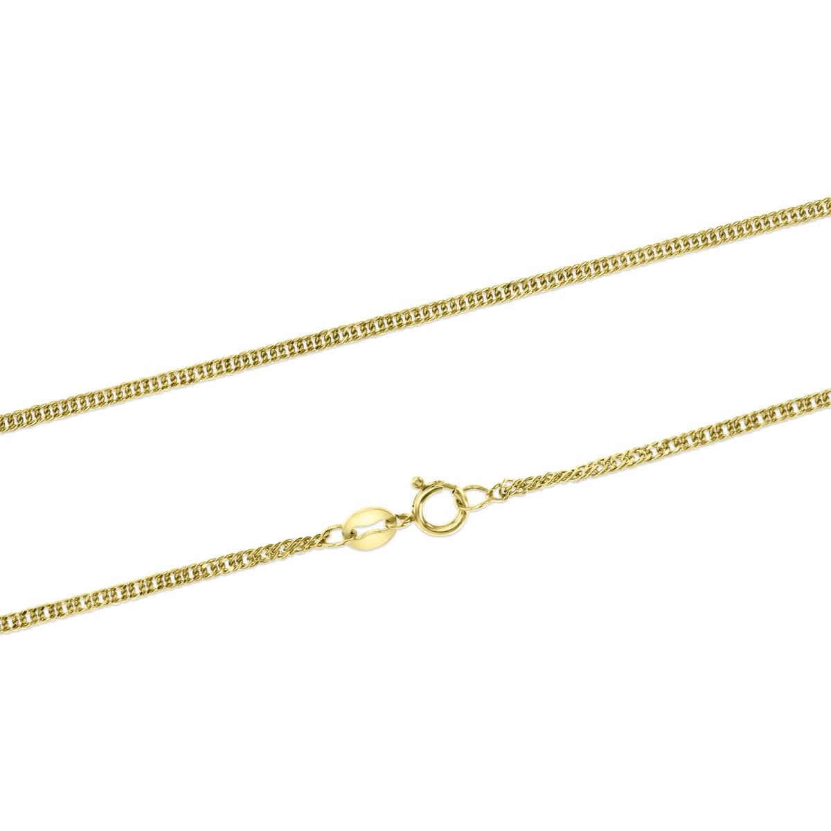 14K Yellow Gold 1.50MM Hollow Double Curb Diamond Cut 030 16" Chain