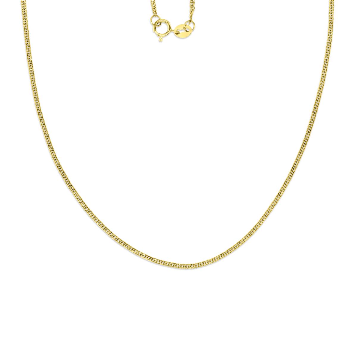 14K Yellow Gold 1.20MM Hollow Double Curb Diamond Cut 025 20" Chain