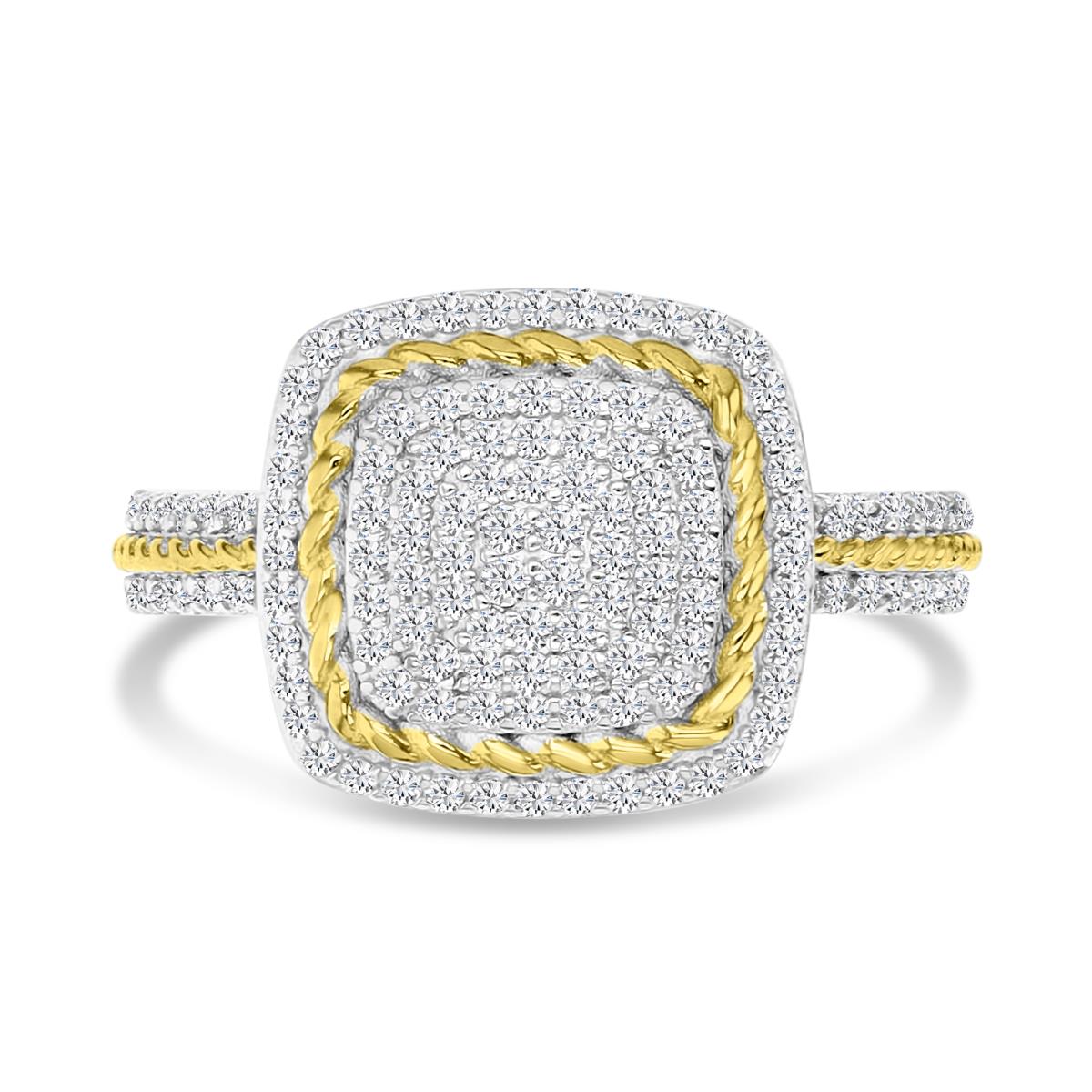 Sterling Silver Rhodium 14MM Polished White CZ Pave Ring