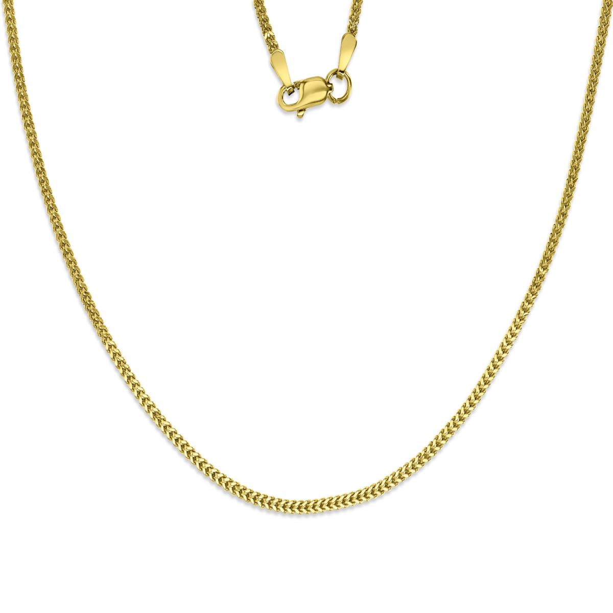 14K Yellow Gold 1.30mm 18" Hollow Franco 035 Chain