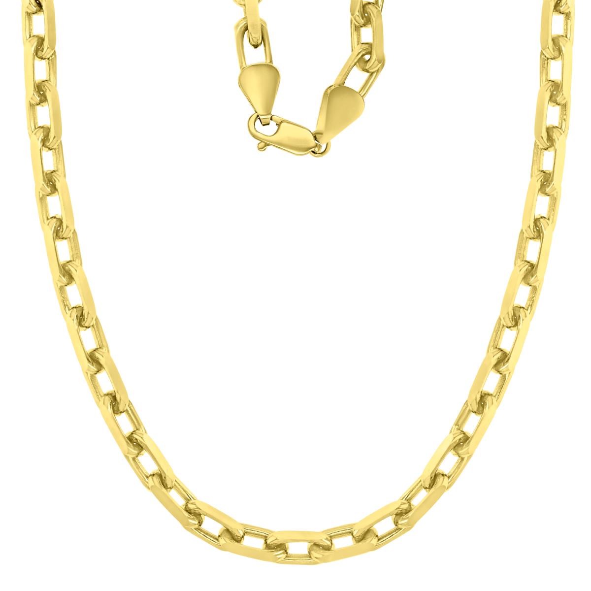 14K Gold Yellow 5MM Polished Solid Square Anchor 18'' Basic Chain