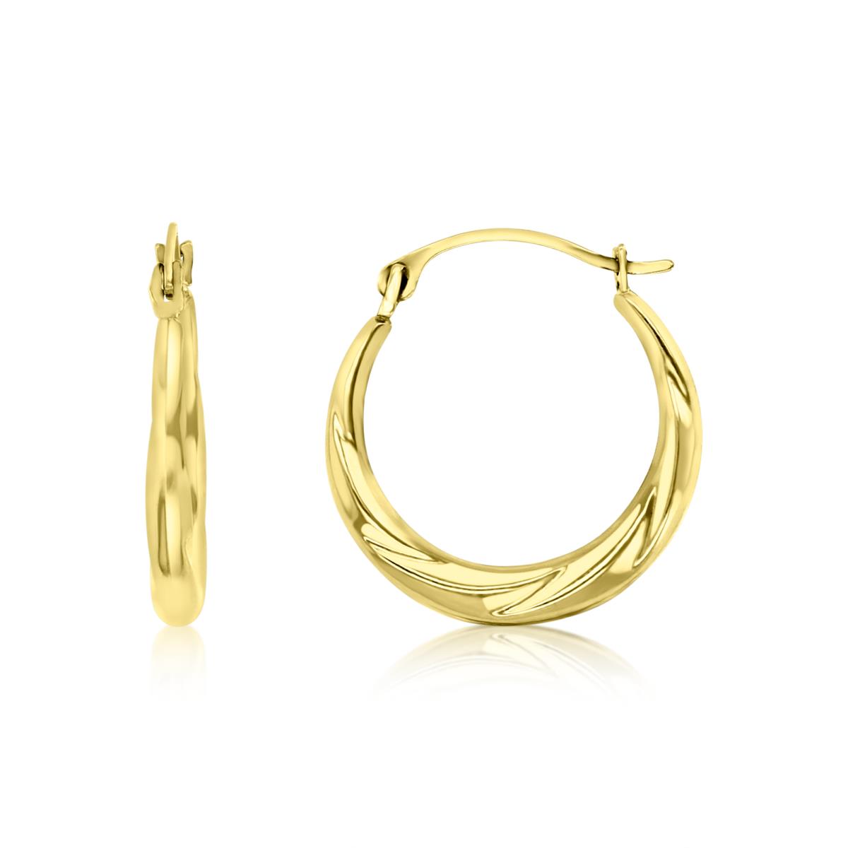 10KY Gold Yellow 18X2MM Polished Swirl Hoop Earring