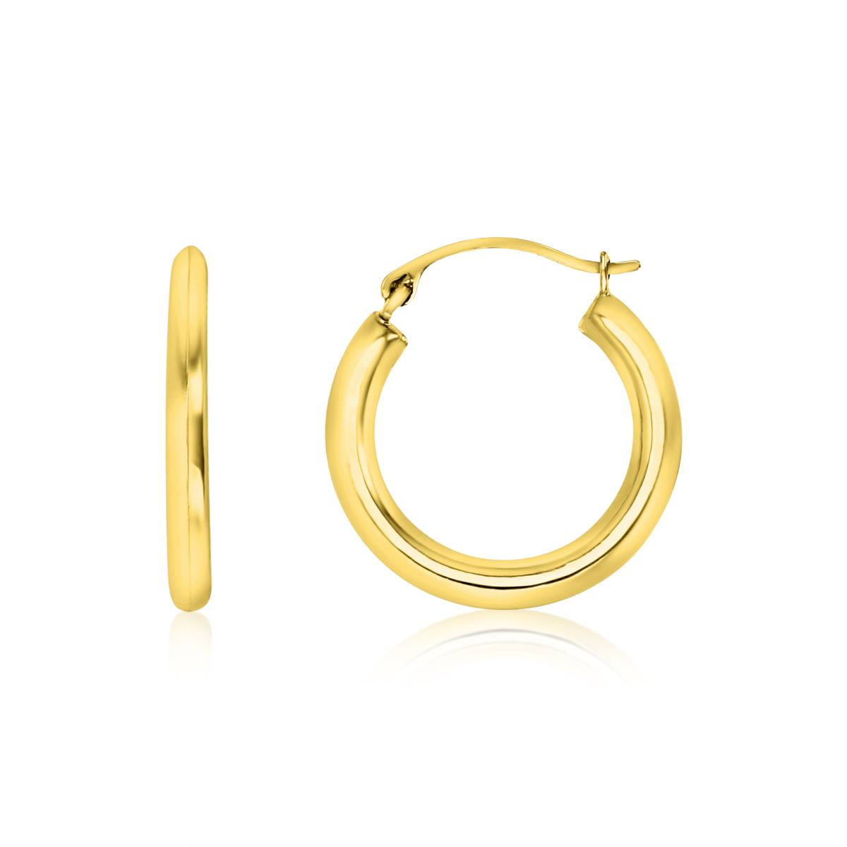 14K Yellow Gold 2.50x19MM Solid Tube  Hoop Earring