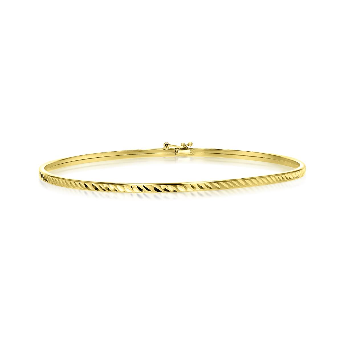 14K Gold Yellow 2MM DC Bangle Bracelet