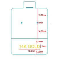 14K Gold 45x35mm Studs Puff Pad