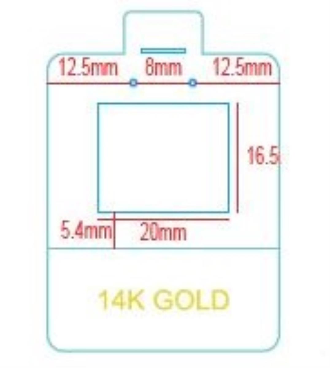 14K Gold 45x35mm Window Hoop Box