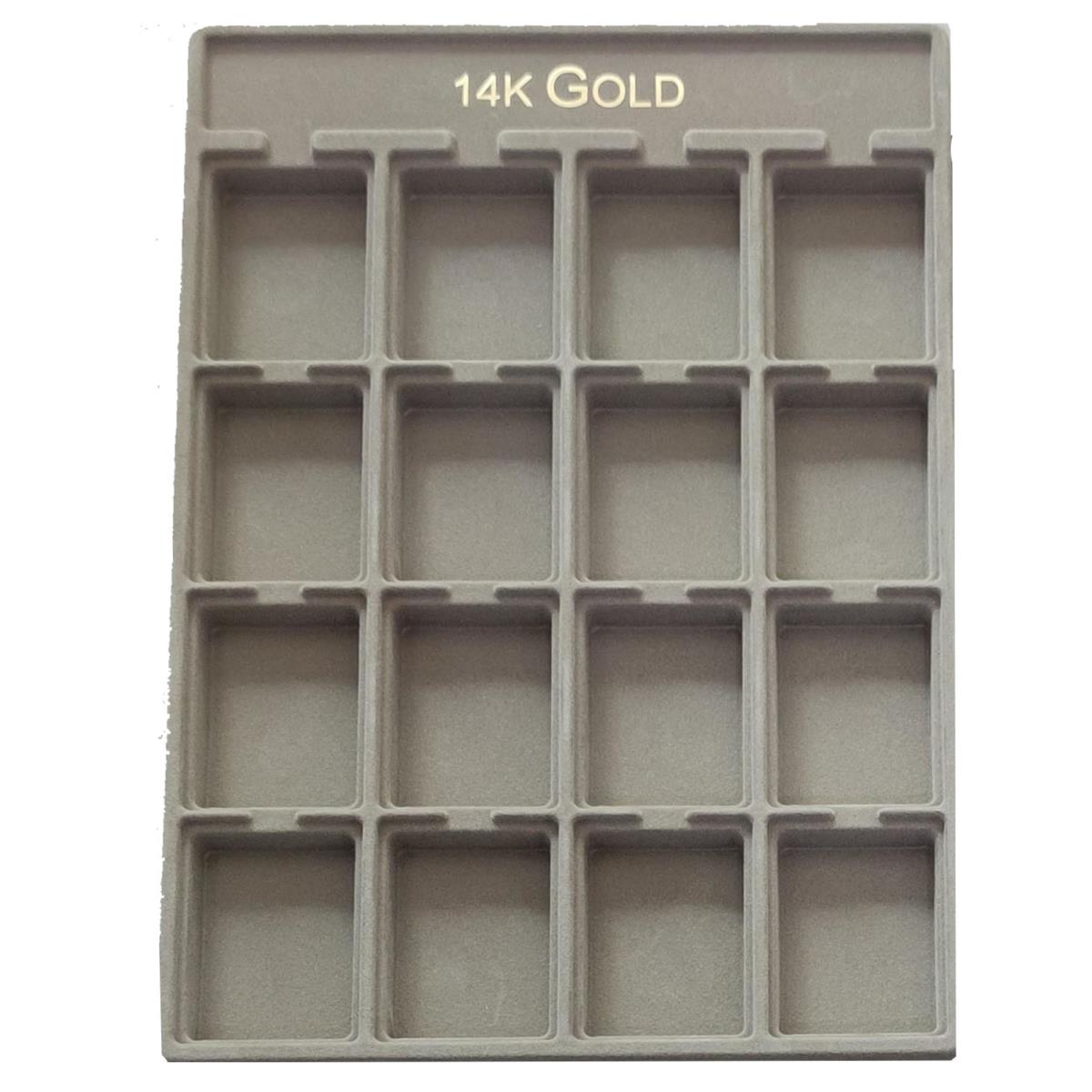 14K Gold 280x202x18mm Mushroom 4x4 Display Tray