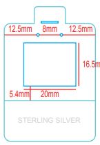 Sterling Silver 45x35mm Window Hoop Box