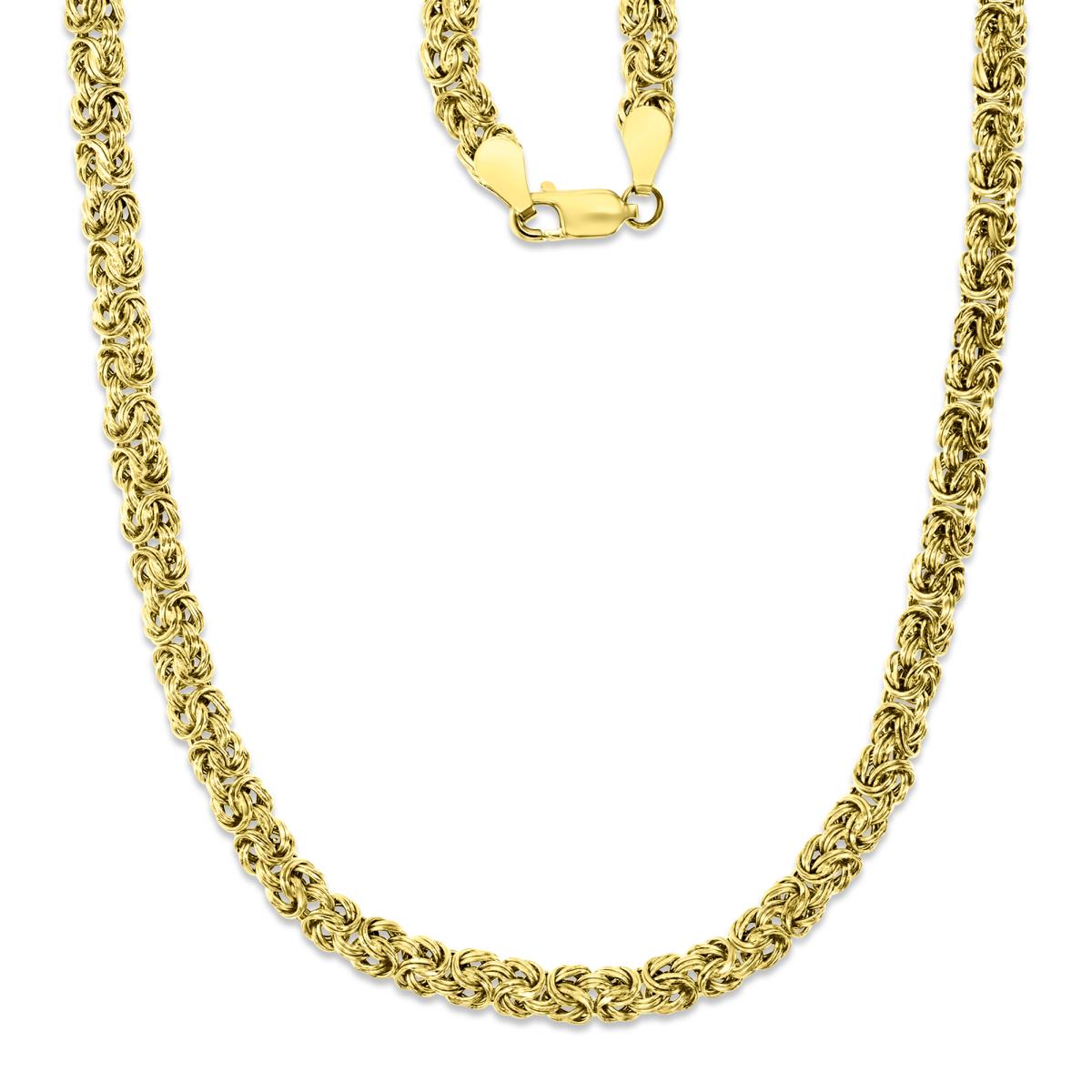 14K Gold Yellow 4.5MM Polished Byzantine 18'' Necklace