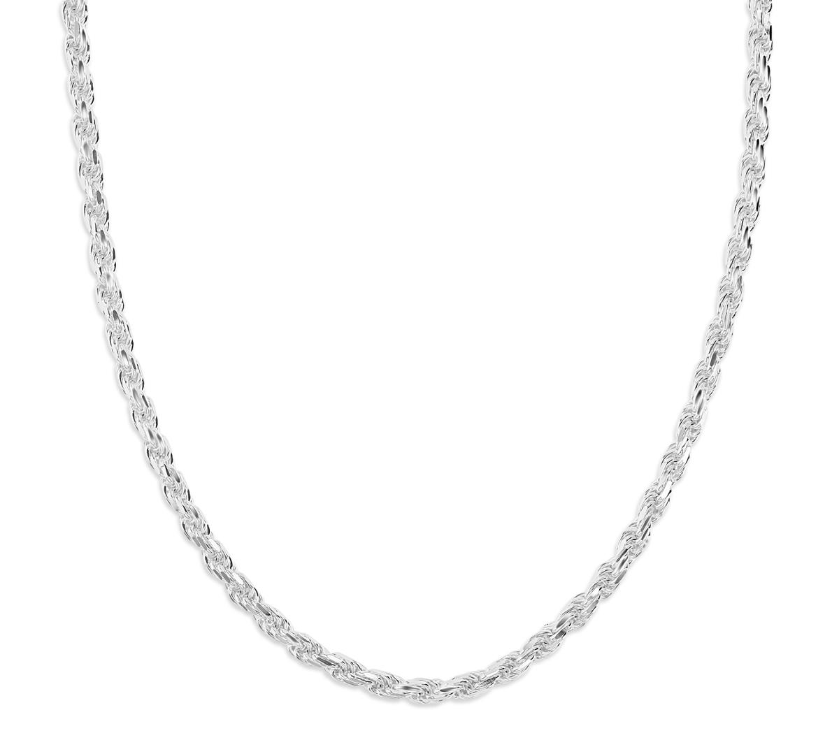 Sterling Silver Anti-Tarnish 2.7MM Polished Rope 20'' Basic Chain