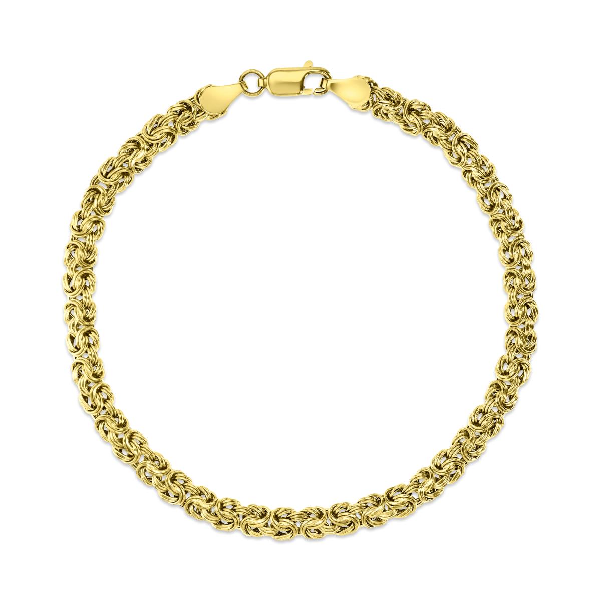 14K Gold Yellow 4.5MM Polished Byzantine 7.5'' Bracelet