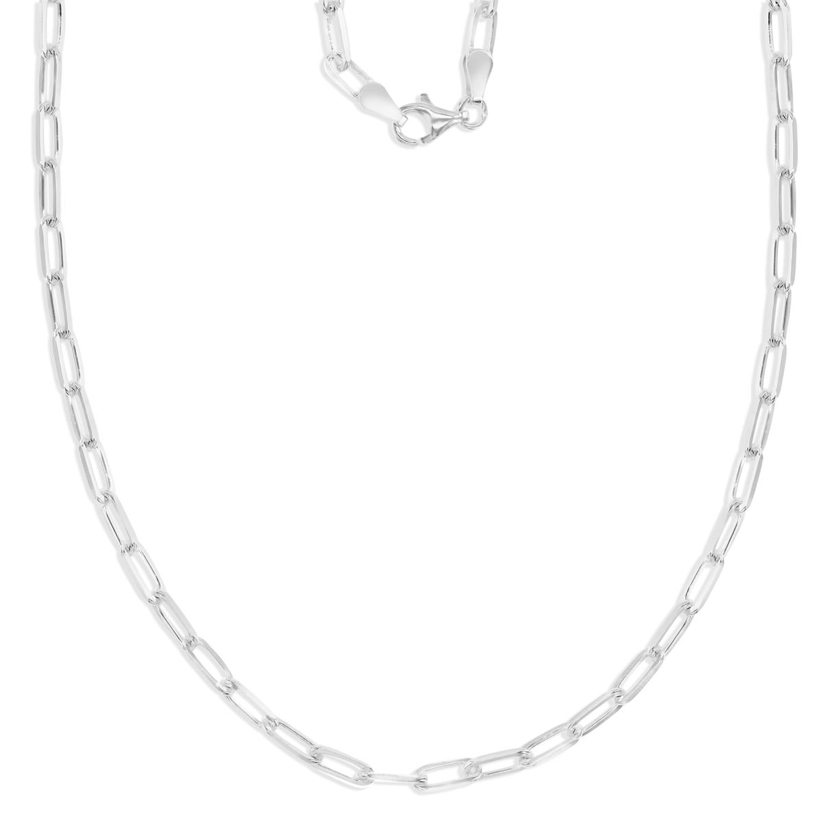 Sterling Silver Anti-Tarnish 3MM Polished Paper Clip 20" Chain