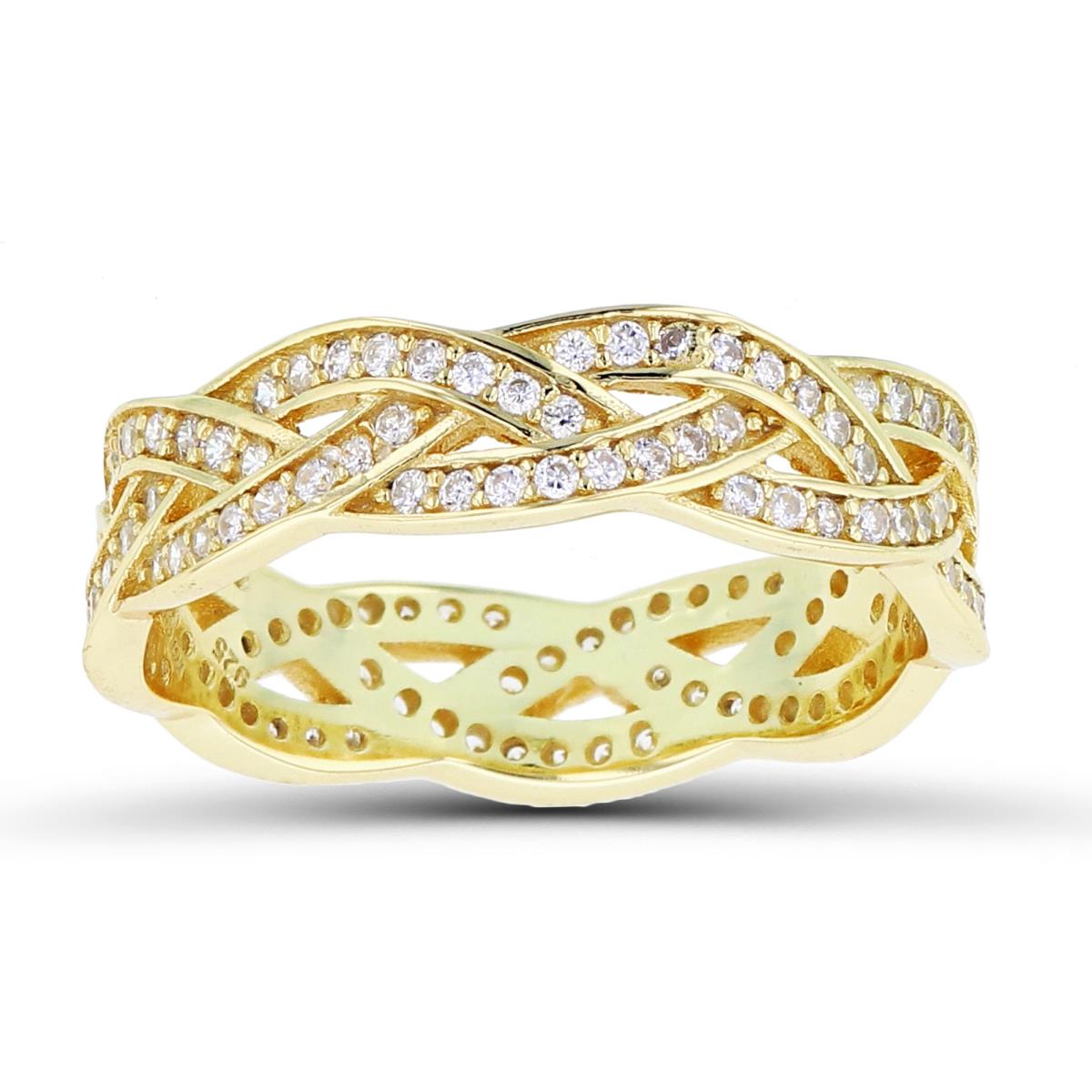 Sterling Silver Yellow Braided Eternity Ring