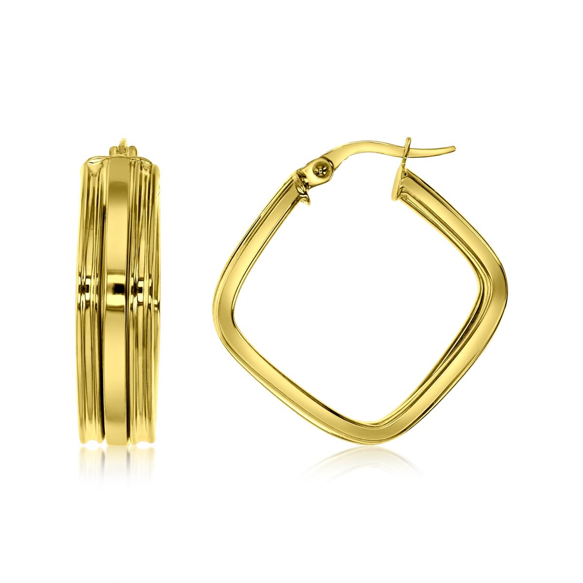 10K Gold Yellow 22X6MM Polished Square Hoop Earring