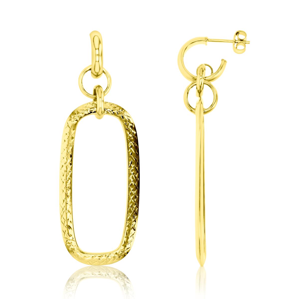 10K Gold Yellow DC Oval Dangling Earring