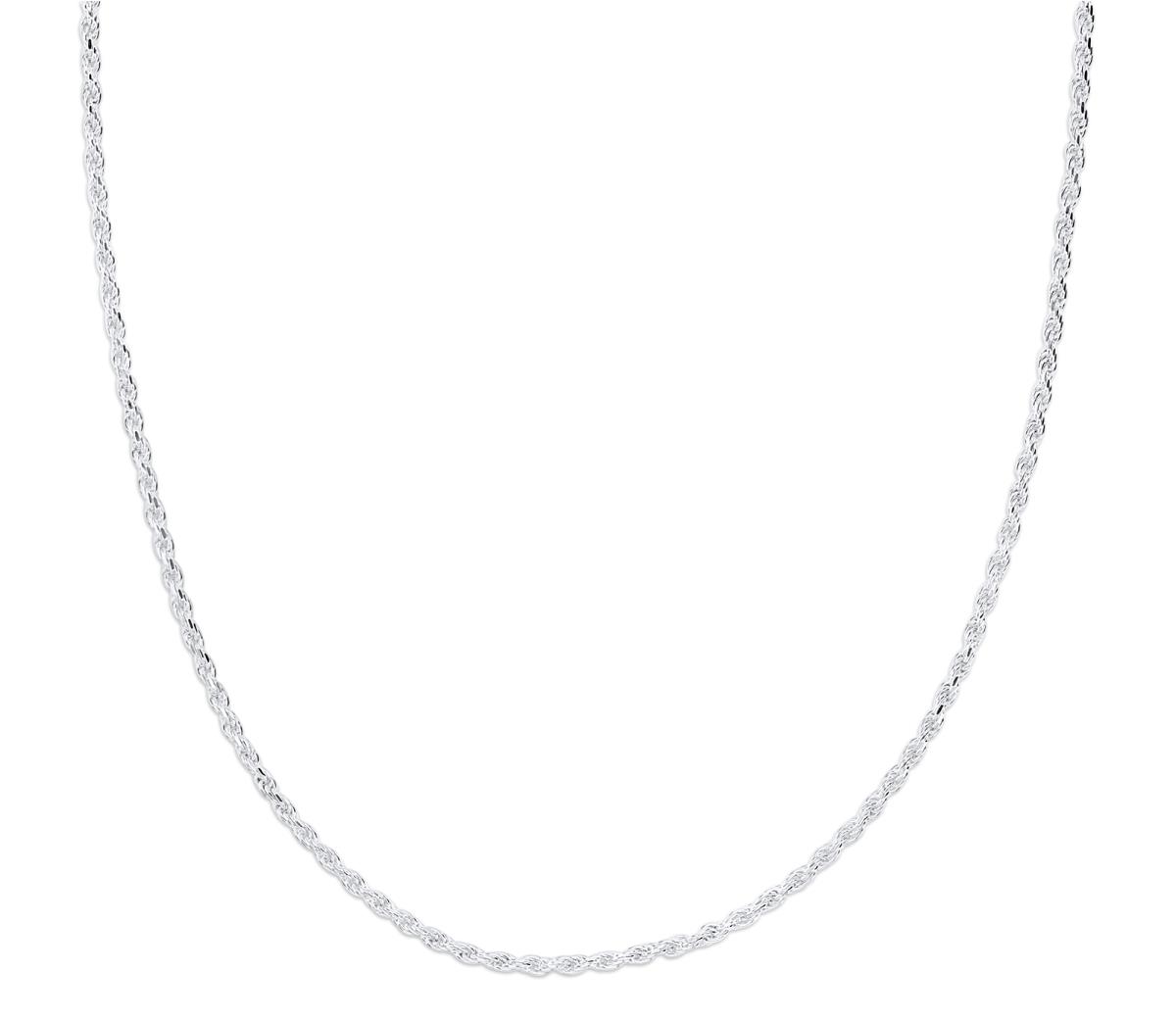 Sterling Silver Anti-Tarnish 1.4MM Polished Rope 20''Chain