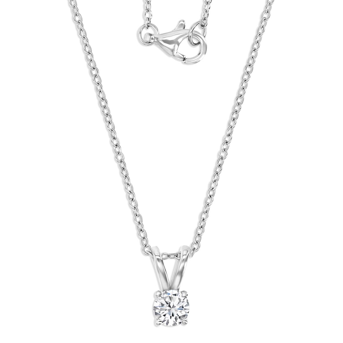 Sterling Silver Rhodium 1-1/3 CTW Polished Rnd Moissanite 18'' Necklace